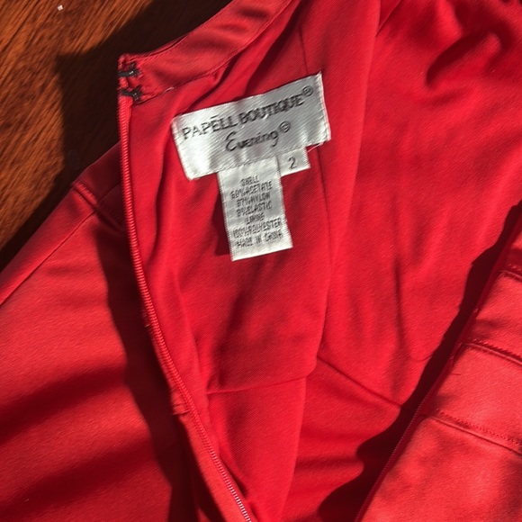 Red vintage style evening prom gown size 2 - Picture 7 of 9